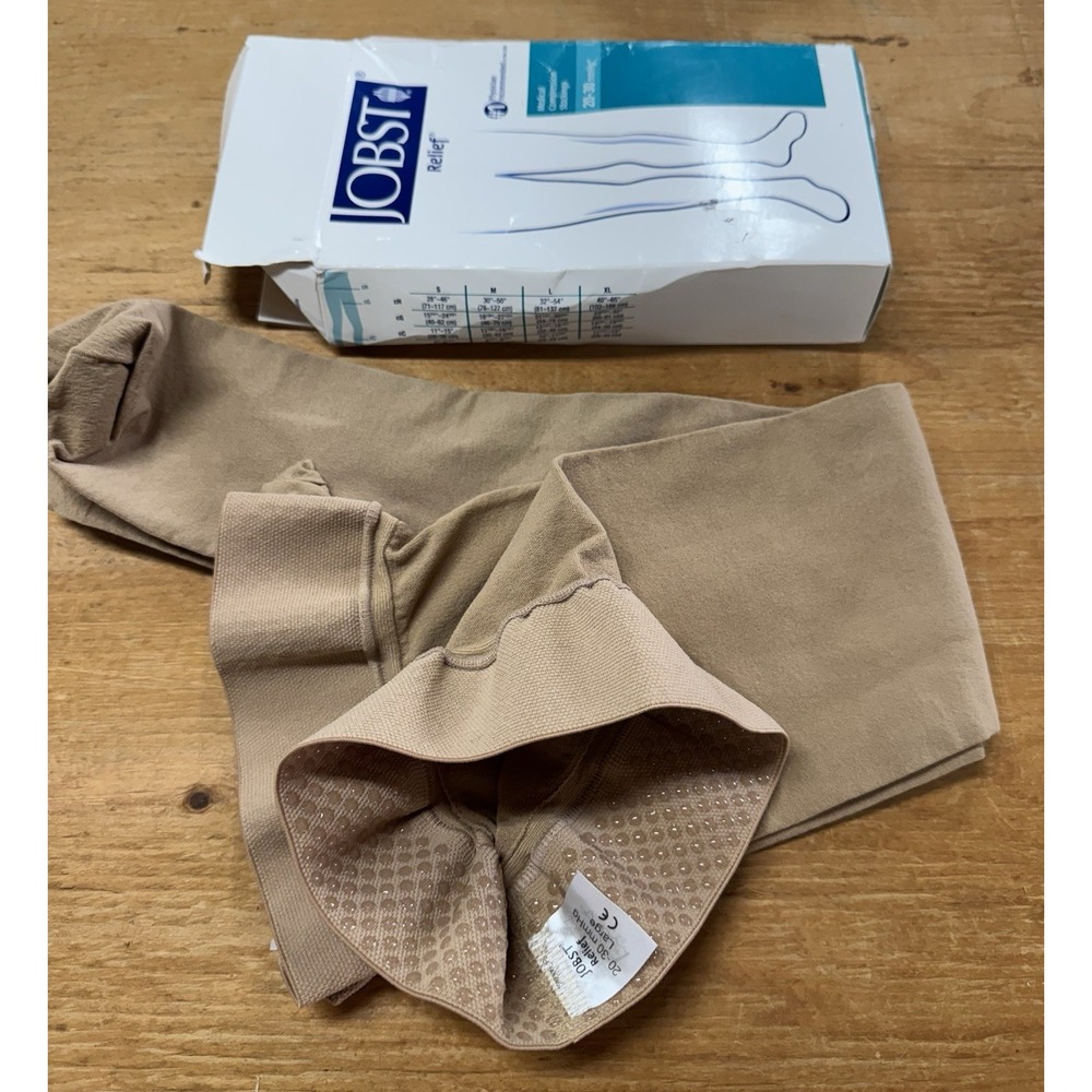 Jobst Compression Stockings 20-30mmHg Large Thigh High CT Beige 1 pair TubO